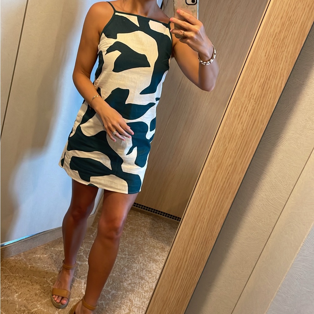Stylish Green and White Abercrombie Women's Dress